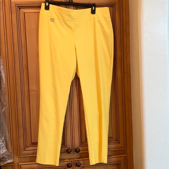Yellow Straight Leg Women's Pants - Picture 1 of 3
